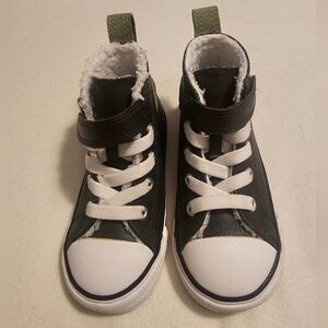 CONVERSE Kids High-Top Sneakers - Green And White  SIZE 7.
